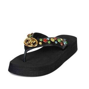 Jeffrey Campbell Iconics Flip Flop in black multi